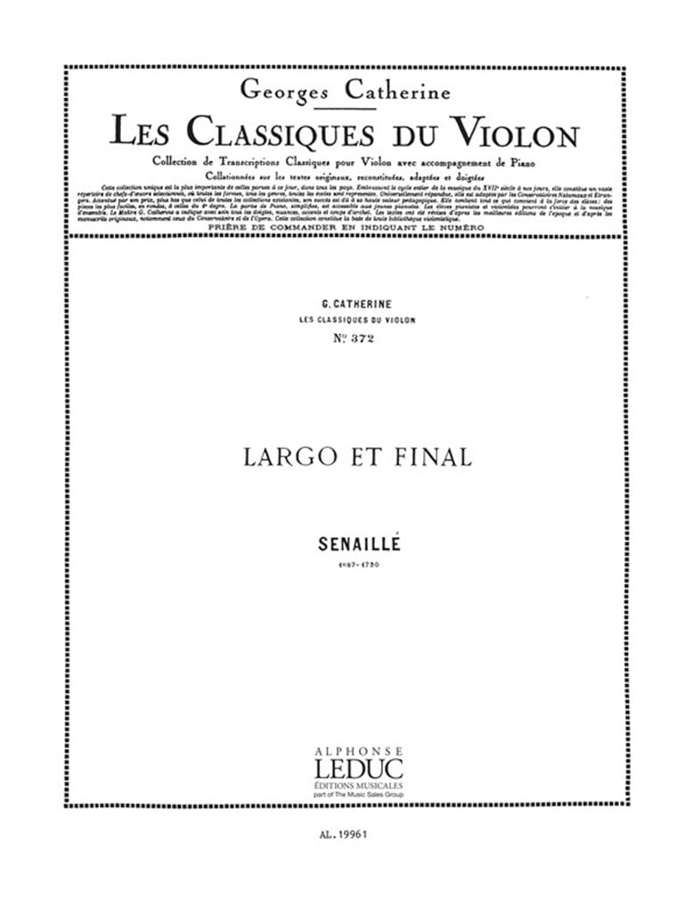 Jean-Baptiste Senaille: Largo et Final